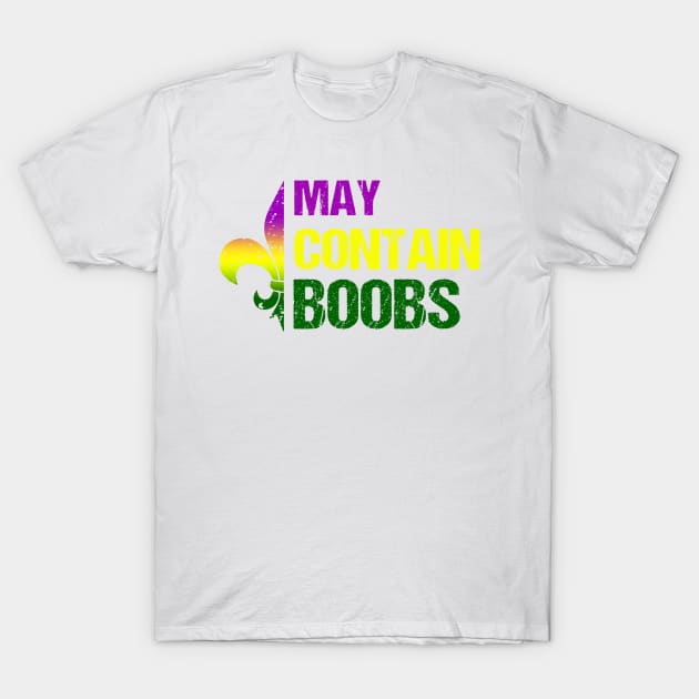 Funny Mardi Gras Boobs Shirt Women Slutty Drinking Vulgar T-Shirt by TellingTales